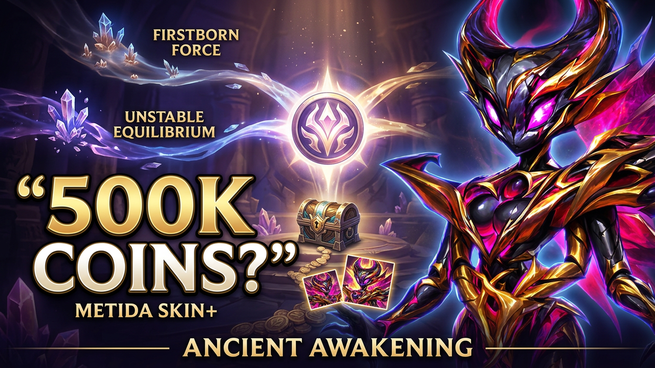Ancient Awakening event guide with Metida, Firstborn Force, Unstable Equilibrium and the 500K Event Coin Skin+ scenario